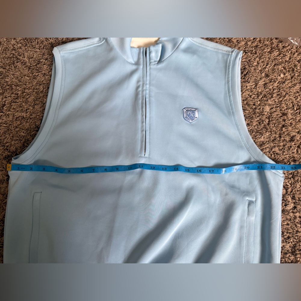 Light Blue Donald Ross Medium Sleeveless Vest with PFC Logo - Picture 7 of 8